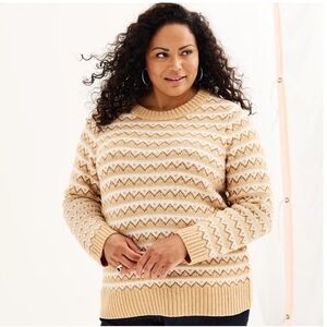 Croft & Barrow Beige Patterned Sweater